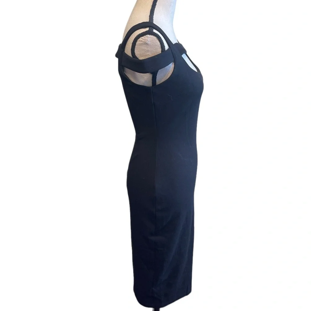 Bailey 44 Black‎ Bodycon Cold Shoulder Midi Length Dress Women's Small